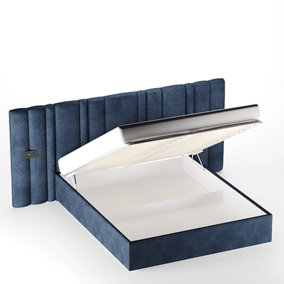 Кровать двуспальная мягкая ХИЛТОН с подъемным механизмом и мягкими панелями, 180x200