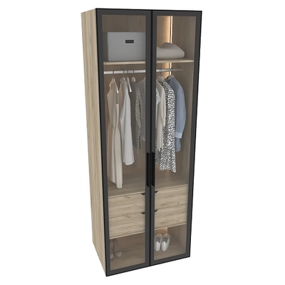Шкаф для спальни с двумя ящиками и штангой с подсветкой R210.60-2