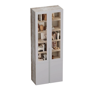 Шкаф книжный со стеклом, фасады в эмали с подсветкой LE214S