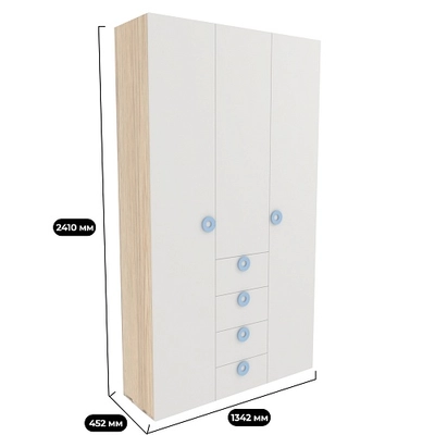 Шкаф трехдверный с ящиками узкий L203.44