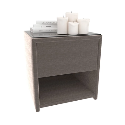 Тумба прикроватная мягкая, стекло прозрачное САНРАЙС 751