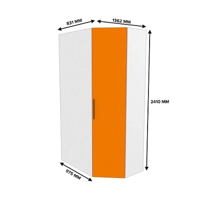 Шкаф угловой с подсветкой L209.44.1 L/R