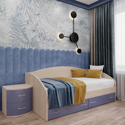 Кровать односпальная с ящиками P902N, 90x190