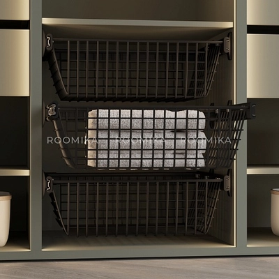 BELLE Корзина для белья 600 мм, цвет черный, BE60BABL