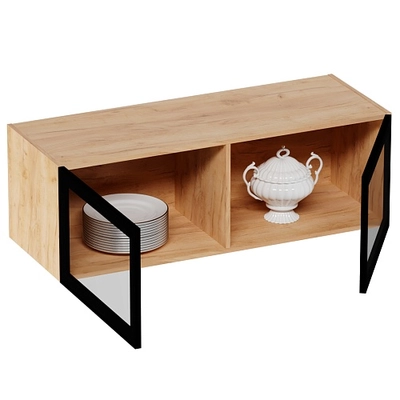 Антресоль с двумя откидными стеклянными дверями R312.45ST с подсветкой