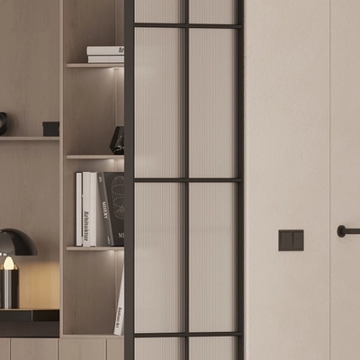 Стеклянная перегородка для зонирования квартиры студии, стекло Эстриадо GRACE 12