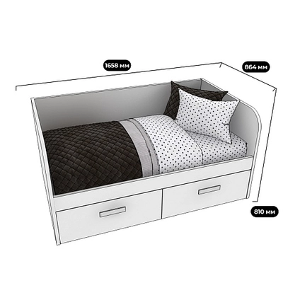 Кровать односпальная E902.6, 80x160