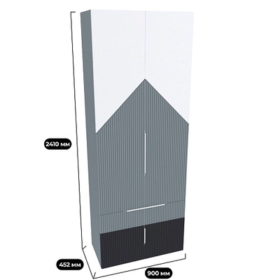 Шкаф, фрезерованные фасады в эмали LE235.44