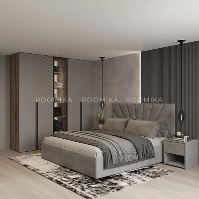 Кровать двуспальная мягкая САНРАЙС с подъемным механизмом, 140x200