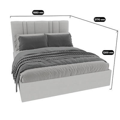 Кровать двуспальная мягкая ХИЛТОН с подъемным механизмом, 160x200