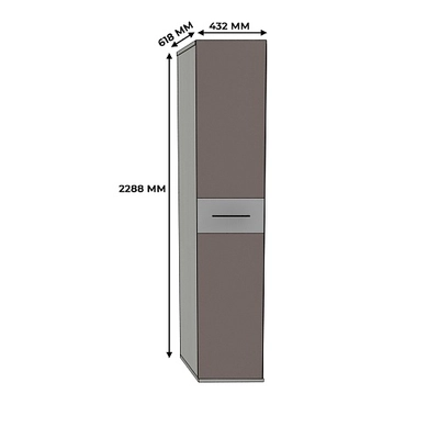 Шкаф одностворчатый переходный со вставкой, фасады МДФ CG-229  L/R