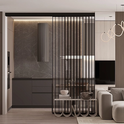 Раздвижная стеклянная перегородка для кухни GRACE 22