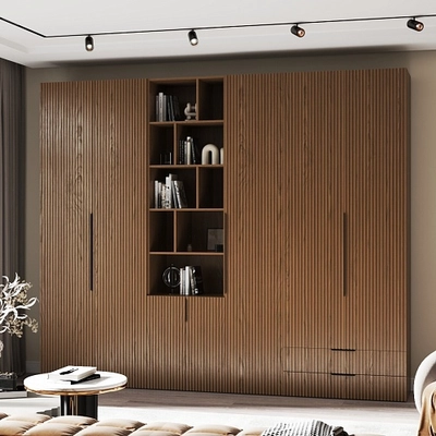 Шкафная группа, фасады наутральный шпон Лацио 99