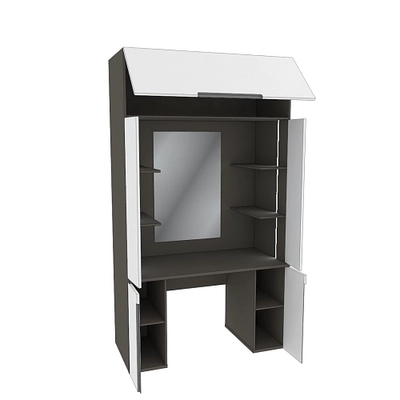 Стол туалетный с секцией и зеркалом с подсветкой, фасады в эмали LE404.60