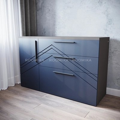 Комод с фрезерованными фасадами в эмали LE706 L/R