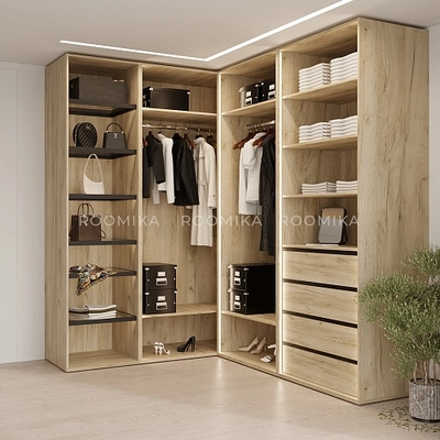 Гардеробная система без фасадов Элементис 3