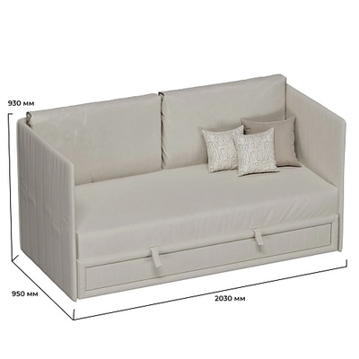 Раскладной диван с обивкой выкатной части БЕРГАМО BER-1900