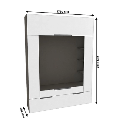 Секция для ТV с подсветкой, фасады в эмали LE406.44
