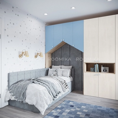 Кровать с подъемным механизмом и ящиком для белья ЛАЙН М1