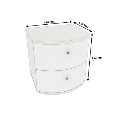 Тумба прикроватная 2 ящика P701