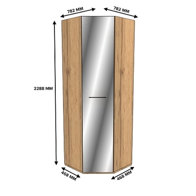 Шкаф угловой равносторонний с зеркалом C-218Z L/R