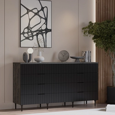 Комод, фрезерованные фасады в эмали LE728.45