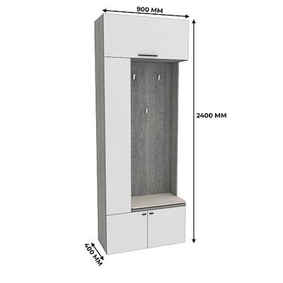 Секция с вешалкой и полками с подсветкой LG409 L/R