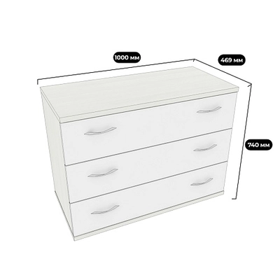 Комод прямой 3 ящика P733