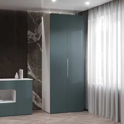 Шкаф 2 дверный, фрезерованные фасады в эмали LE210.60-3