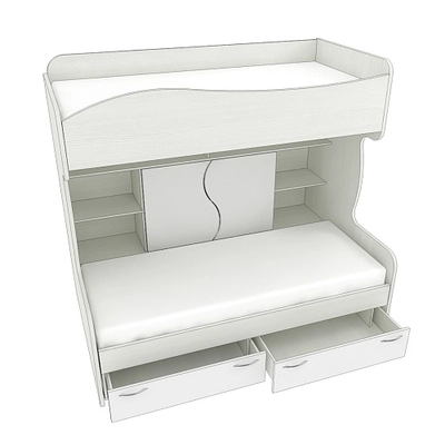 Кровать двухъярусная с лестницей комодом P904, 90x200