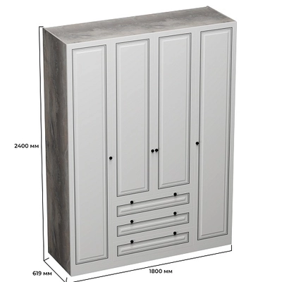 Шкаф четырехдверный для одежды A205-1.60