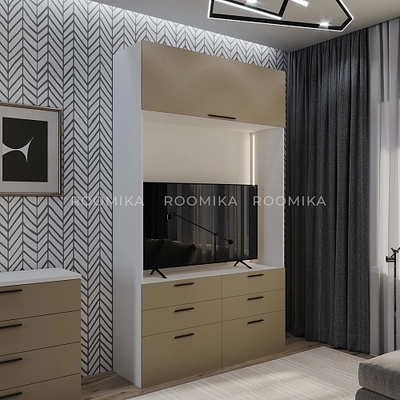 Секция с комодными ящиками и антресолью L411