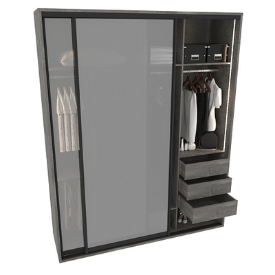 Шкаф-купе ХG216.60-4, профиль INTEGRO, стекло Сатинато белое, с подсветкой