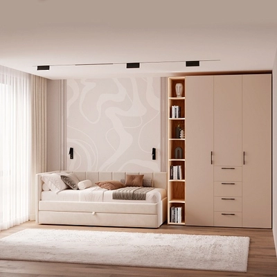 Шкаф трехдверный с ящиками глубокий L203.60