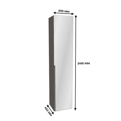Шкаф 1 дверный широкий с зеркалом, фасады в эмали LE221.44-1Z