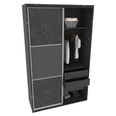 Шкаф-купе ХG166.60-2, профиль INTEGRO, фасад МДФ/Зеркало графит