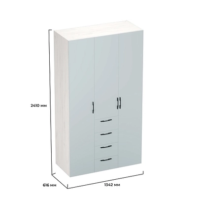 Шкаф трехдверный с ящиками глубокий L203.60