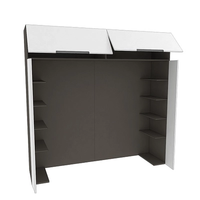 Ниша для кровати с секциями, фасады в эмали LE407.60