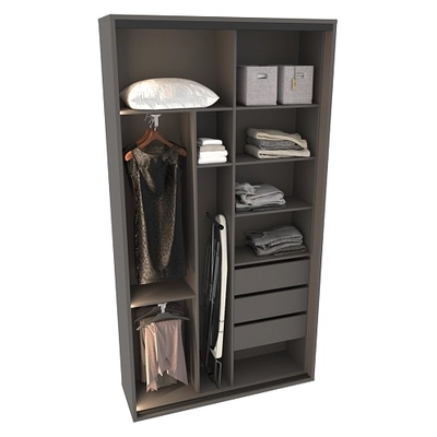 Шкаф-купе ХG146.45-3, профиль INTEGRO, фасад зеркало серебро/стекло Сатинато белое