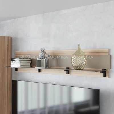 Полка со стеклом, панель МДФ R120.8