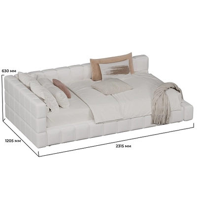 Кровать односпальная мягкая с ортопедической решеткой КВАДРО-М, 90х200