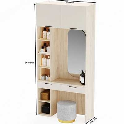 Столик туалетный с антресолью и стеллажом L414.44