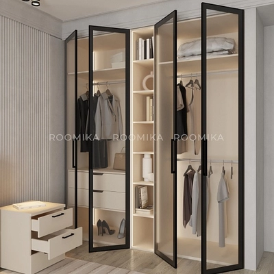 Шкаф для спальни с двумя штангами и полкой с подсветкой R210.60-1
