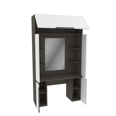 Стол туалетный с секцией и зеркалом, фасады в эмали LE404.44