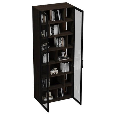 Шкаф-стеллаж со стеклянными фасадами с подсветкой R212