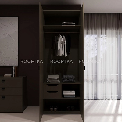 Шкаф 2 дверный, фрезерованные фасады в эмали LE210.60-2