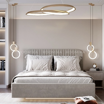 Кровать двуспальная мягкая ФЛАЙ с подъемным механизмом, 160x200