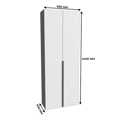 Шкаф двустворчатый, фасады в эмали LE-210.40-4