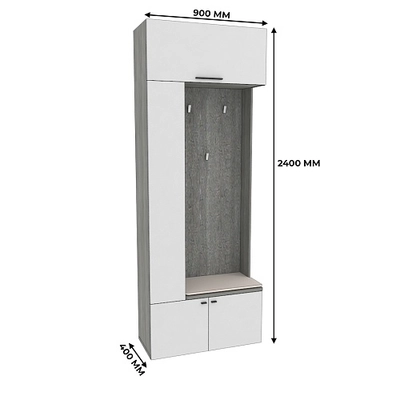 Секция с вешалкой и полками LG-409 L/R