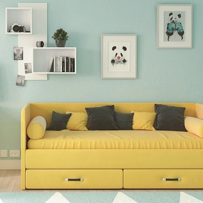 Мягкая кровать-диван ЛИОН LIO-1900